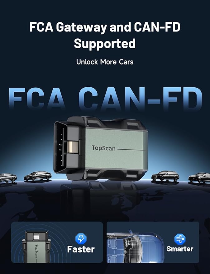 TOPDON TopScan Lite OBD2 Scanner Bluetooth, Bi-Directional Scanner Wireless All System Diagnostic Tool for iOS & Android, 8+