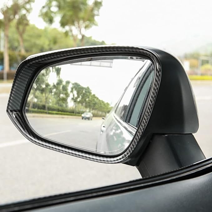 ERIDANUS Auto Accessories Fit for RAV4 2024 2023 2022 2021 2020 2019 Side Rearview Mirror Rain Eyebrow Cover Trim (Carbon Fiber Style) ABS 2 PCS