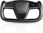 Steering Wheel Cover for Tesla Yoke Steering Wheel Cover Customzied for Tesla Model S 2021-Present/Model X 2021-Present Accessories,Anti-Slip,Comfortable Grip,Breathable,Matte Black