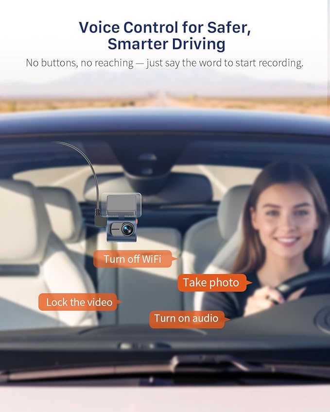 KAWA 2K Dash Cam for Cars with Voice Control - Stealth Display Tiny Dashcam Front Included 32GB Micro SD Card, Super Night Vi