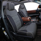 EKR Custom Fit Tacoma Leather Car Seat Covers for Select Toyota Tacoma 2012 2013 2014 2015 (TRD Sport Seats)- Full Set, Leath