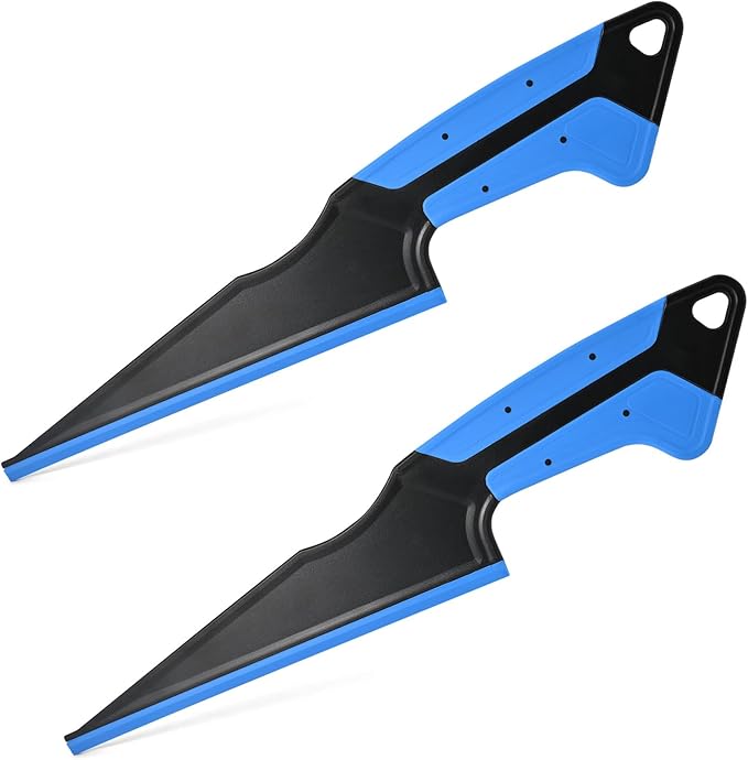 NEWISHTOOL 2 PCS Window Tint Squeegee Magnetic Rubber Scraper Tool, All-Purpose Squeegee for Film Installing, Glass Cleaning Water Remove, Fixed Rubber Lip Water Blade Side Wiper Swiper Tint Tool