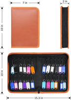 Sdstone Portable Zippered Key Organizer,Fireproof and Waterproof Key Case with 24 Key Hooks,Portable Manager & Landlord Zippe