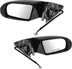 TRQ 2 Piece Driver and Passenger Side Mirror Assembly Set Electric Adjustment Non-Heated No Memory Black Compatible with 2009
