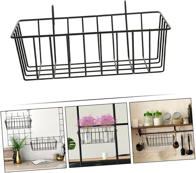 Alipis Wire Basket Organizer Kitchen Storage Shelves Sturdy Wall Hanging Rack 1pc