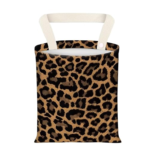 Hanging Car Garbage Bag, Cute Car Trash Can Bag, Automotive Accessories for Women Men Cute Black Brown Leopard