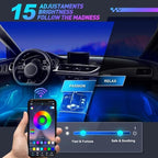 Smart Car Interior Lights,72 LED RGB Car LED Lights with Smart APP Remote Contro,Multicolor Footwell Under Dash Inside Light Kits Music Sync Mode,for Vehicle Internal Car Ambient Lighting Kits