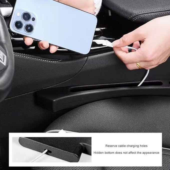 2-Pack Car Seat Gap Filler, Universal Car Seat Gap Filler Organizer, Seat Gap Plug, Multifunctional Seat Side Gap Filler with Organizer & Hook Function Seat & Console (Red)