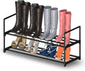 Hsscblet 2 Tier Metal Shoe Rack,Adjustable Shoe Shelf Storage Organizer,Stackable Boot & Shoe Storage,for Entryway,Hallway,Cl