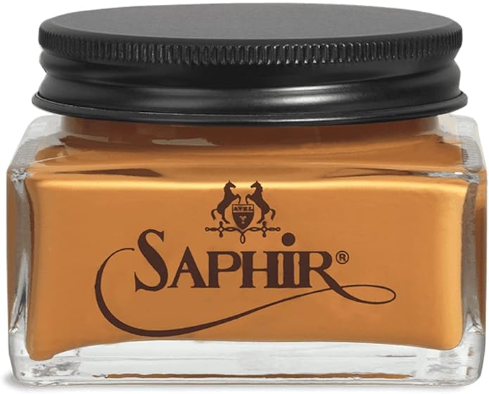 Saphir Medaille d'Or Pommadier Cream 75ml – Natural Cream Leather Shoe Polish, Leather Conditioner for Boots, Handbags
