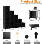 AWTATOS Cube Storage Organizer, 16 Cube Closet Organizer, Stackable Storage Cube Shelves, DIY Portable Closet Clothes Organiz