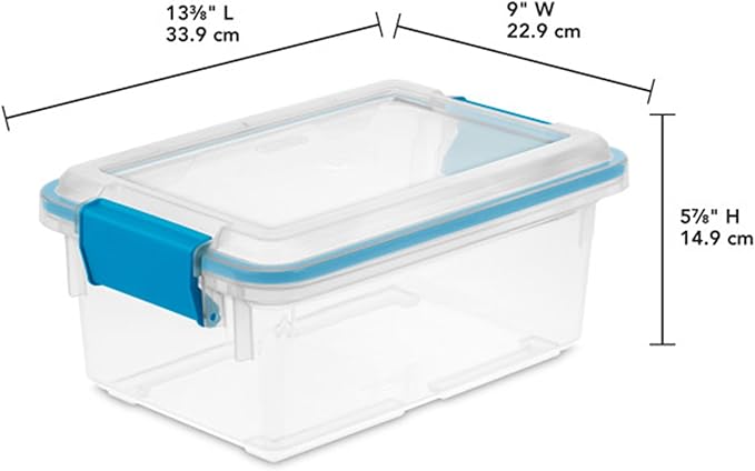 Sterilite 12-Pack Gasket Box, Weather-Resistant Storage Bins with Latching Lids, 7.5 Quart - Heavy-Duty Organizing Containers