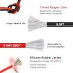 Jumper Cables for Car with Adapter for DEWALT 20V Batteries, 8AWG 5.9FT Auto Booster Cable for Jump Starting Car Using Tool Battery