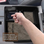 Muslogy for 2022+ Frontier Accessories Center Console Organizer Insert Tray Storage Box Armrest Organizer Compatible with Frontier 2022 2023 2024 2025 2026(Gray Leather)