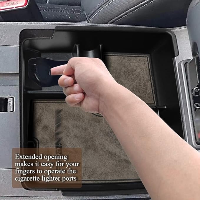Muslogy for 2022+ Frontier Accessories Center Console Organizer Insert Tray Storage Box Armrest Organizer Compatible with Frontier 2022 2023 2024 2025 2026(Gray Leather)