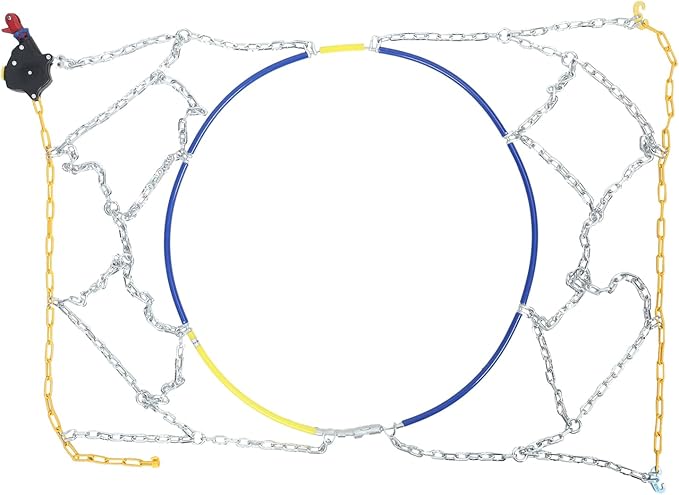 2Pcs Snow-Chains Auto Fixing 1 Min Quick Fit Easy Installation Tire-Chains, Portable Reusable Universal Emergency Tire Tracti