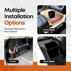 Car Trash Can Waterproof Vehicle Garbage Bin, Leakproof Anti Slip Floor Mat Clip Trash Bag Holder for Car, Truck, SUV, Van Portable Auto Trash Container with Stability Clips (Black, Small)