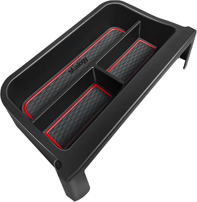 Muslogy Dashboard Storage Organizer Fits For 2020-2025 2026 Toyota Corolla & 2022-2026 Corolla Cross Accessories Non-Slip Insert Behind Screen for 8-inch Touch Screen (Red)