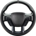 Belinous Leather Steering Wheel Cover Lace Up, Hand-Stitch on Wrap, Steering Wrap Compatible with Ford 2015-2020 F-150/2017-2021 F-250 F-350 F-450 F-550/2020-2021 F-600/2021 F-650 F-750 (Gray)