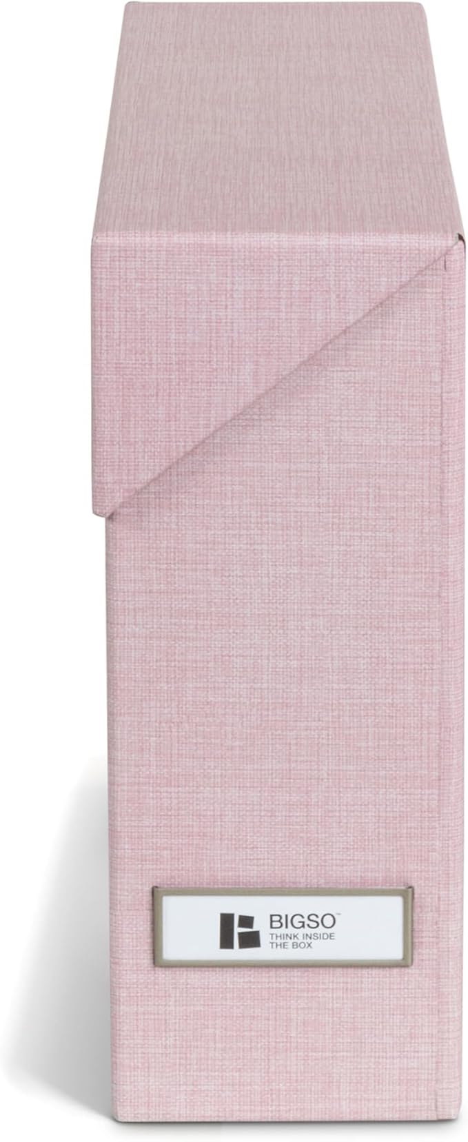 Bigso Lovisa Fiberboard Label Frame 12 File Storage Box - Paperwork Storage Box with Metal Label Holder - Durable Document Or