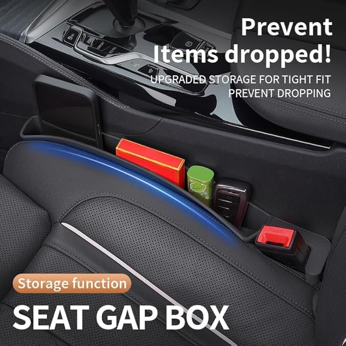 Car Seat Gap Filler, Seat Gap Organizer with Phone Holder, Car Seat Accessories, Car Organizer Fit Car SUV Truck, 2PCS Seat Gap Filler and 1 Pack Sunglass Holder Black