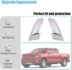 AUCERAMIC Chrome Top Half Mirror Cover Caps Fit for 2014-2018 Chevy Silverado 1500 2500HD 3500HD GMC Sierra 1500 2500HD 3500HD