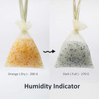 wisedry [ 5 LBS ] Silica Gel Beads Reusable Color Indicating Rechargeable Desiccant Bulk with 10 Pcs Organza Drawstring Bags