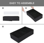 Qozary 4 Pack Drawer Organizers for Clothing, 10 Grids Foldable Dresser Drawer Organizers, Clothes Organizer for Folded Cloth
