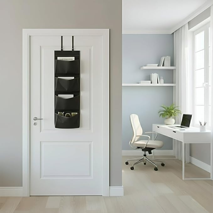 YNR Over Door Storage with 4 Pockets - Strong and Durable, Hanging Wardrobe Storage Organiser Practical and Spacious, Hanging