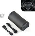 WZP Genuine Leather Steering Wheel Cover, Custom Stitch On Steering Wheel Wrap, Breathable Non-Slip Steering Wheel Protector 