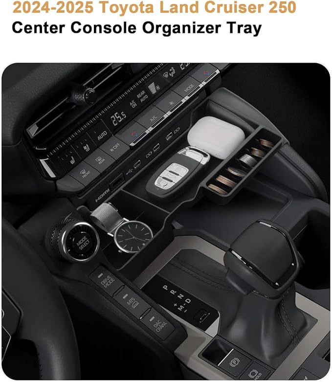 2026 Land Cruiser Center Console Organizer - For 2024-2026 Toyota Land Cruiser 250 Console Organizer Storage Box - Compatible with 2024-2026 Toyota Land Cruiser/Land Cruiser 1958 Accessories ABS