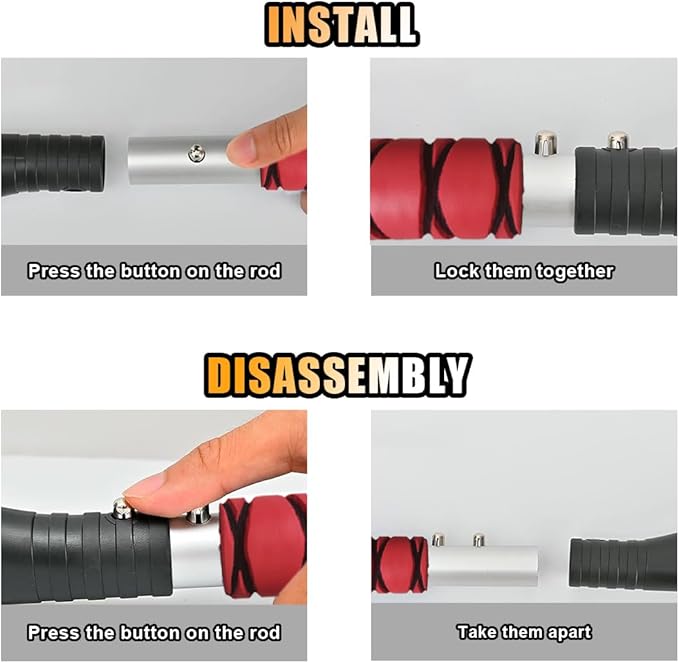 27" Snow Brush and Ice Scrapers for Car Windshield and Window, Detachable Winter Snow Remover Ice Shovel Tool with Ergonomic Foam Grip & No Scratch Bristles, Car Accessories for Truck SUV (Red)