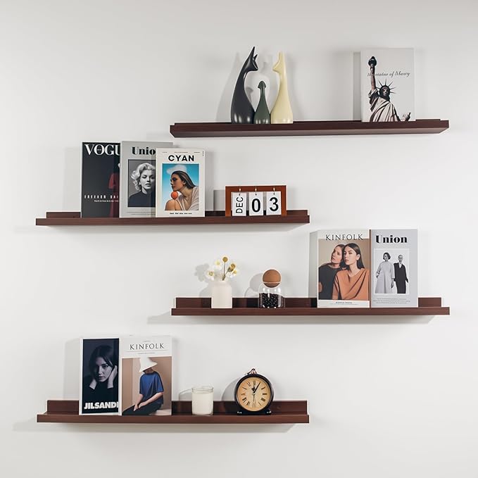 NEXHOME PRO Floating Shelves for Wall Set of 4,36 Inches Picture Ledge Shelf, Kids Bookshelf Wall Mounted for Living Room Bed