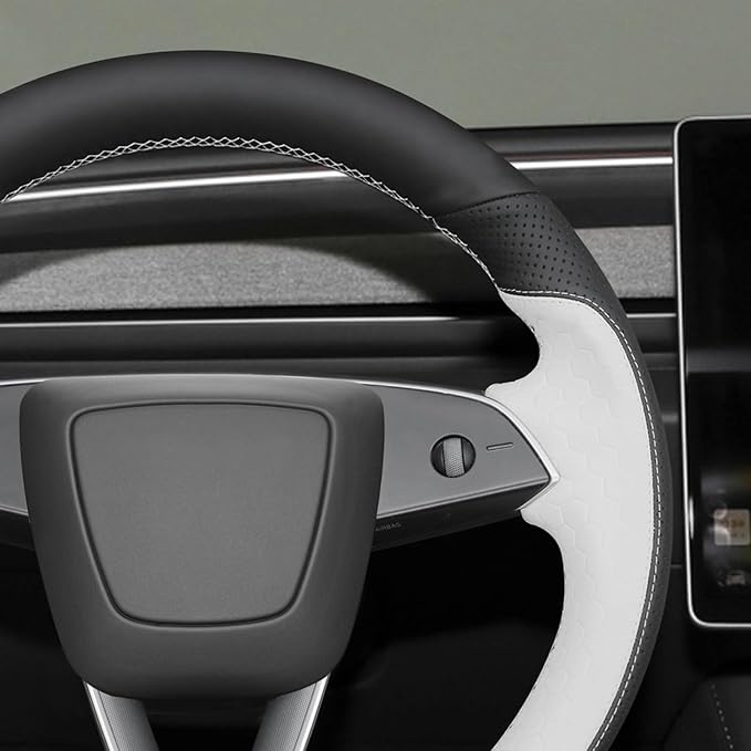 MEWANT Tesla Model 3 Highland/Model Y DIY Stitching Steering Wheel Cover Wrap for Tesla Model 3 Highland 2023-2025/Model Y 2025 Highland for Tesla Model 3/Model Y Accessories