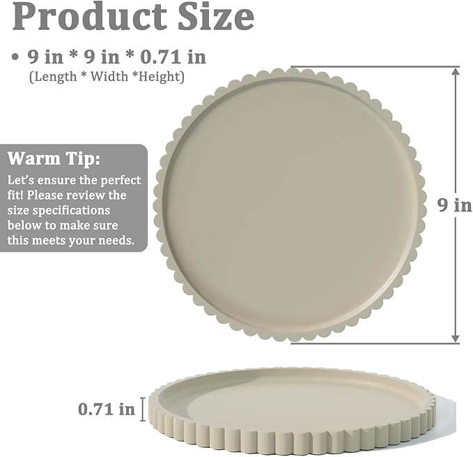 HighHerz Silicone Bathroom Countertop and Vanity Tray, Round Silicone Bathroom Tray, Modern Bathroom Decor, Coffee Table Deco