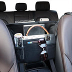 Black Car Handbag Holder Between Seats Suede Car Storage Bag Large Capacity 7 Compartment Purse Phone Ipad Automotive Consoles Organizer Safe Barrier of Pet Kids…