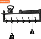 Coat Rack Wall Mount with Shelf, 27.5" Entryway Wall Hanging Shelf, Coat and Key Hanger with 10 Dual Hooks, Mail Organizer an