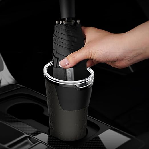 Leakproof Car Trash Can,Mini Car Trash Bin for SUV and Truck,Small Removable Liner Cars Garbage Can,Waterproof Automotive TrashCan for Vehicle,Home,Office,Multipurpose,Easy to Clean (Black 2)