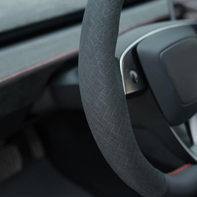 MEWANT DIY Stitching Steering Wheel Cover Wrap for Tesla Model 3 Highland 2023-2025/Model Y 2025 Highland for Tesla Model 3/Model Y Accessories