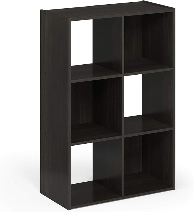 Furinno Pelli Cubic Storage Cabinet, 3x2, Espresso