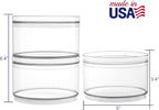 STORi Bella Stackable Clear Plastic Container (Set of 3) Round Vanity Storage Organizers with Lids for Hair Accessories & Bea