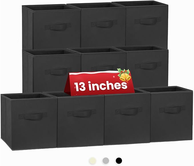 Large Storage Cubes- 13 Inch Cube Storage Bins for Organizing Shelves Kallax - Nursery Closet Organization Bins for Clothes B