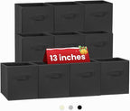 Large Storage Cubes- 13 Inch Cube Storage Bins for Organizing Shelves Kallax - Nursery Closet Organization Bins for Clothes B