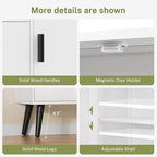 Iwell Storage Cabinet with 3 Drawers, Sideboard Buffet Cabinet with Adjustable Shelf, Freestanding Floor Storage Unit for Liv