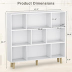 YESHOMY 9 White Cube Bookcase, Open Frame 3-Tier Book Shelf, Bookshelf Storage Organizer with Feet & Anti-Tilt Device for Org