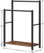 HOOBRO Free Standing Towel Rack for Bathroom, 22" L x 9.4" W x 31.5" H, 2 Tier Blanket Rack, Blanket Holder, Drying and Displ