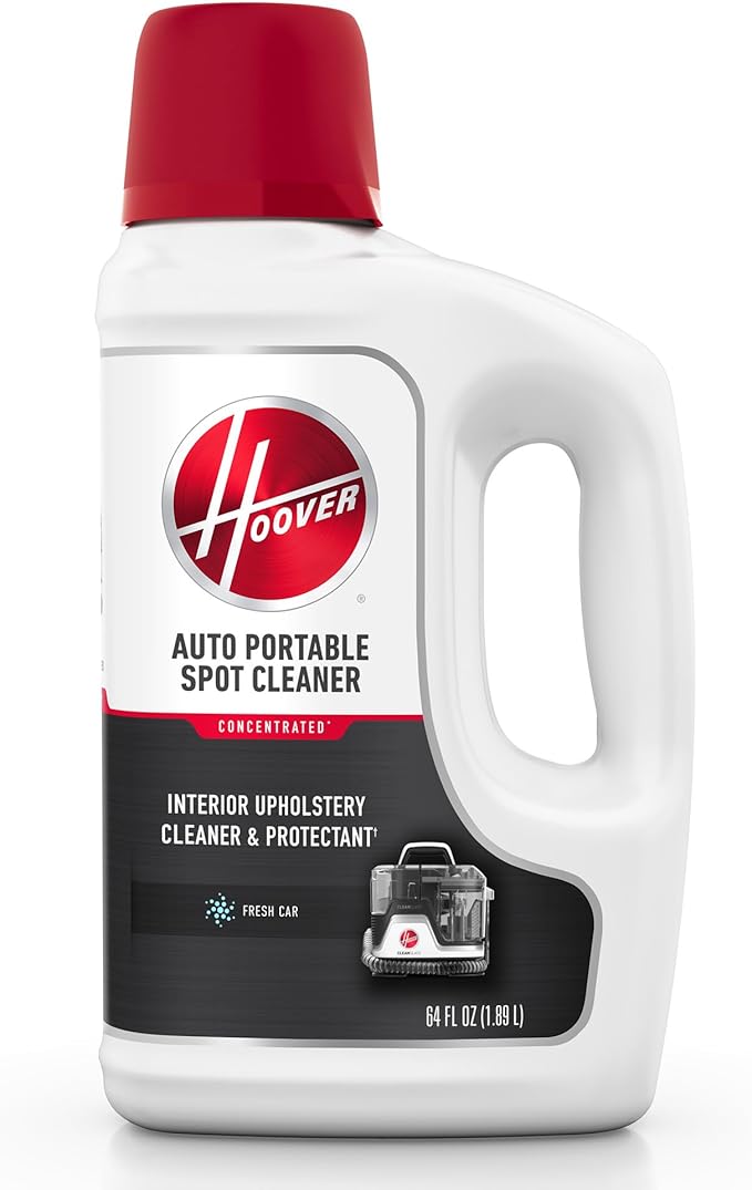 Hoover Auto Portable Spot Cleaner Solution, 64 oz., Fresh Car Scent, Car Interior Upholstery Cleaner and Protectant, Tackles 