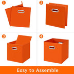 Fabric storage bins Cubes, Fabric Cube Organizer with Handle, Foldable Cube Bins for Cloth or Accessary Storage, 11x11x11, Se