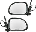 TRQ 2 Piece Driver and Passenger Side Mirror Assembly Set Electric Adjustment Non-Heated No Memory Black Compatible with 2001