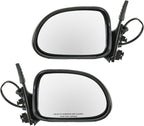 TRQ 2 Piece Driver and Passenger Side Mirror Assembly Set Electric Adjustment Non-Heated No Memory Black Compatible with 2001